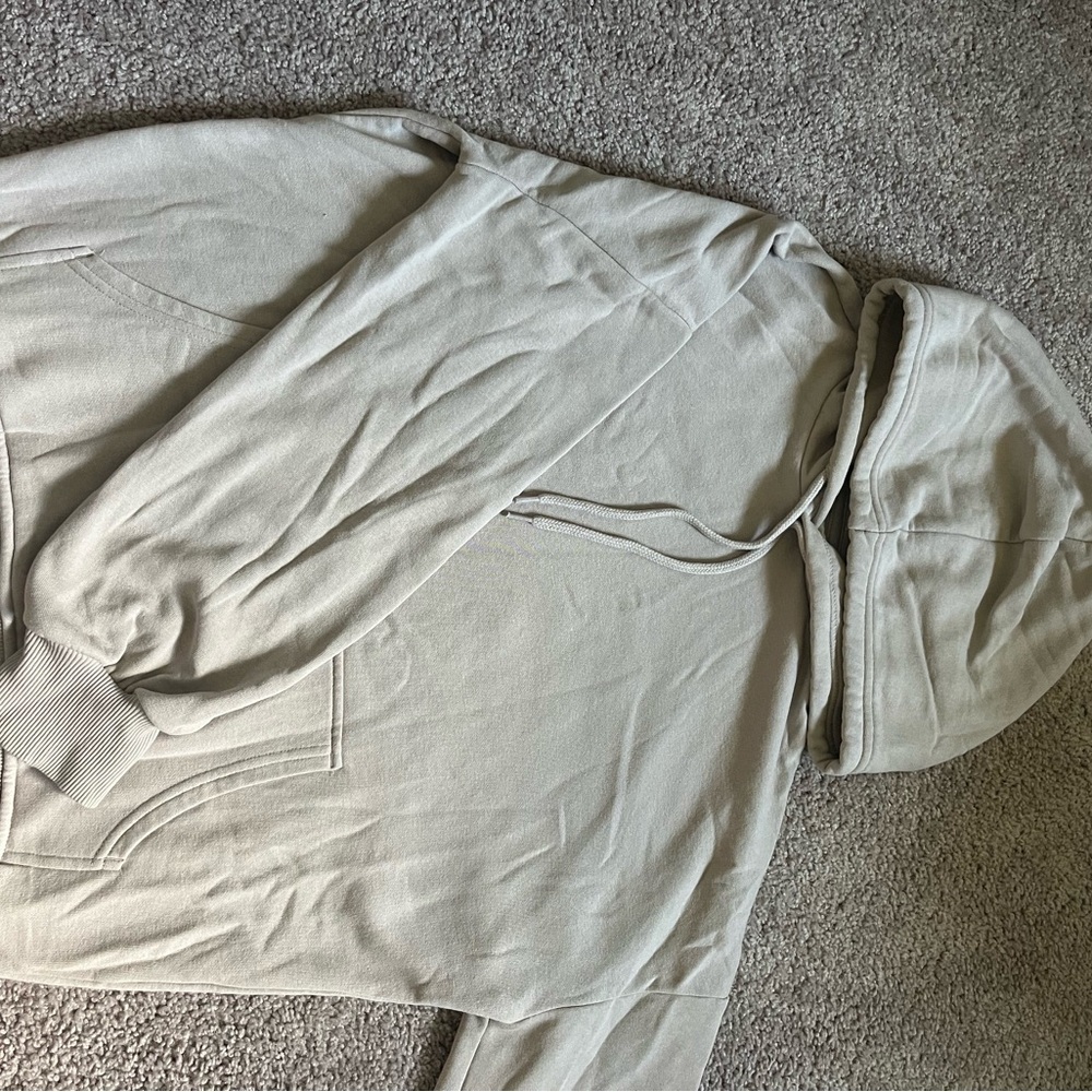 H&M Cream Zip Up Sweater Soft Knit Casual